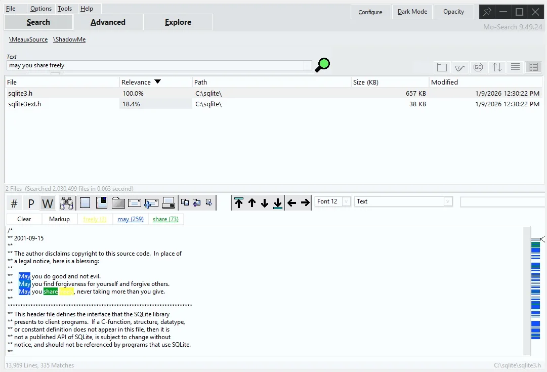 Integrated file viewer in light mode